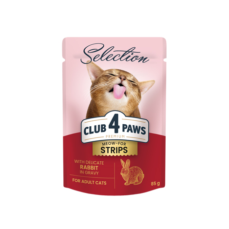 Club 4 Paws Strips Rabbit In Gravy,for adult cat 85g