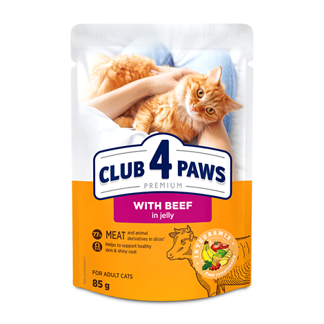 Club 4 Paws Beef In Jelly Wet For Adult Cats 85 g