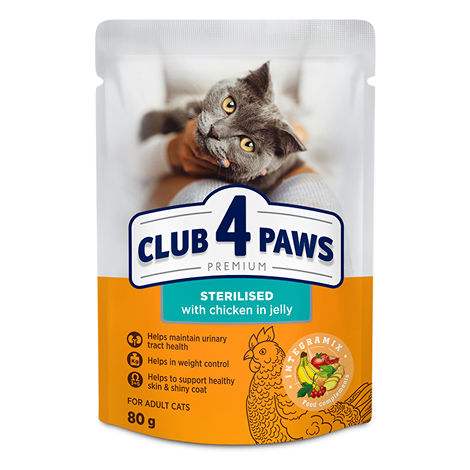 Club 4 Paws Sterilised Chicken in jelly Wet For 85 g