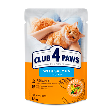 Club 4 Paws Salmon In Gravy Wet For Adult Cats 85 g